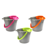 Wiadro 12L z wyciskaczem DARK NEON 31390 srebrne