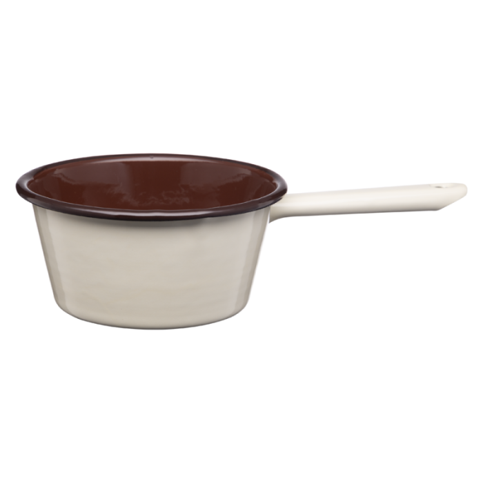 Rondel emaliowany z rączką GORDON 14cm/0,6l 02213 krem