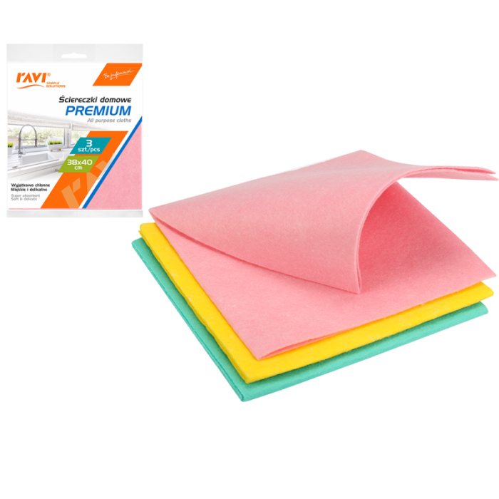 Ściereczki domowe PREMIUM 38x40cm 3szt. extra grube 00401