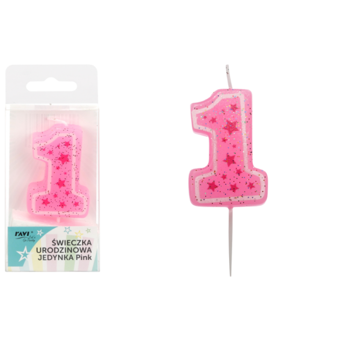 Świeczka urodzinowa JEDYNKA 52048 Pink