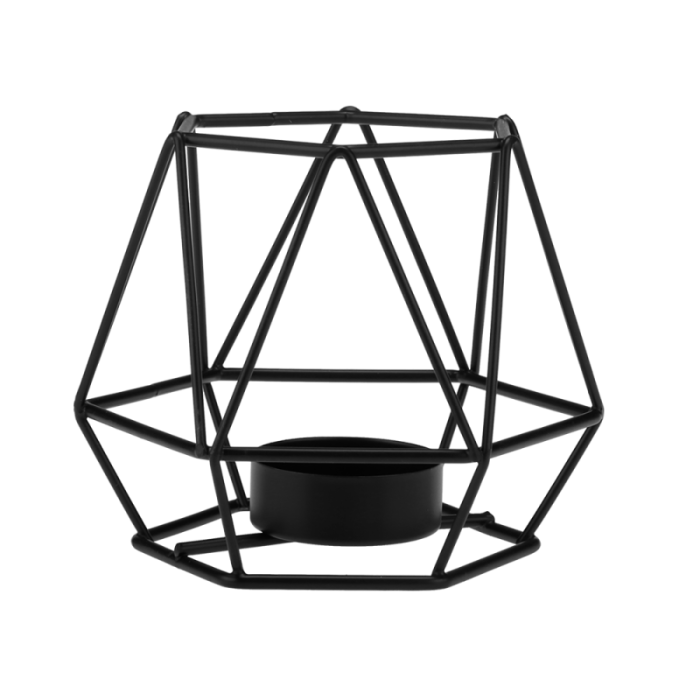 Świecznik metalowy geometryczny 9 cm, 32110