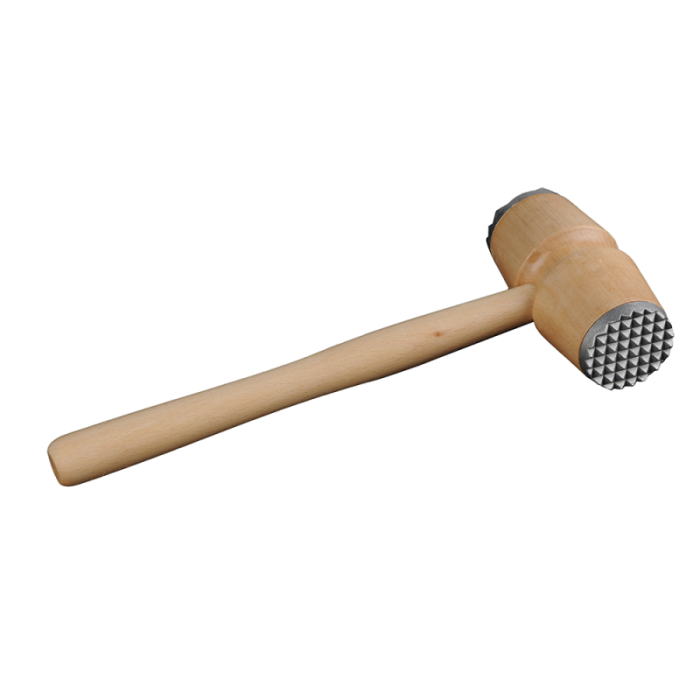 Tłuczek do mięsa, młotek drewniany z końcówką metalową 28,5cm 0024