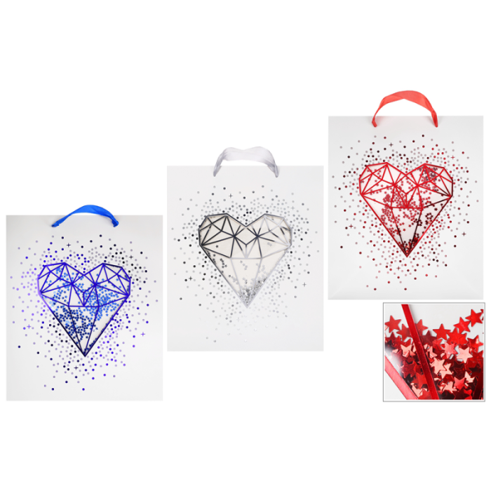 Torebka prezentowa HEART 270x320x110 mm 20366