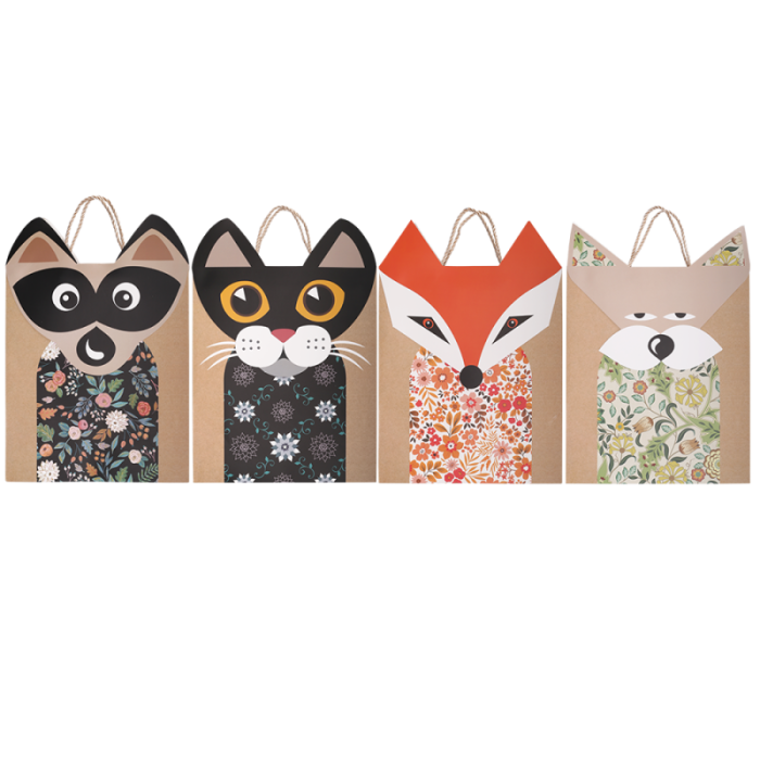 Torebka prezentowa z ozdobą 3D ANIMALS 270x320x110mm 10376
