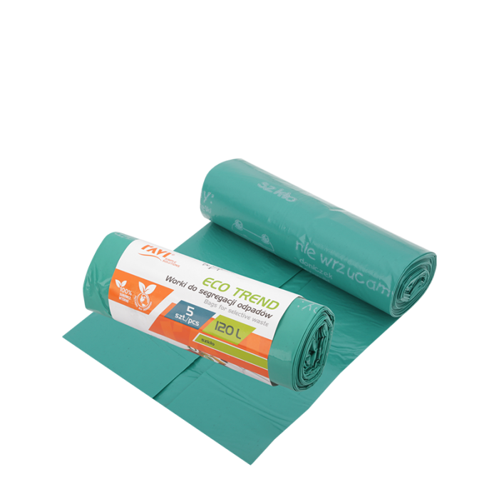 Worki Eco Trend 120L, 5 szt. zielone (szkło) 00743