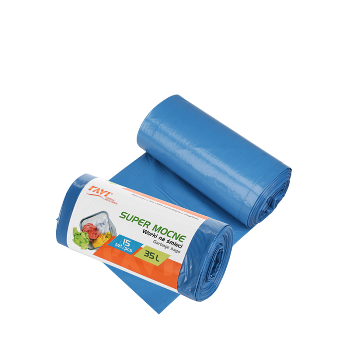 Worki na śmieci 35l 52x57cm/15szt LDPE 10705