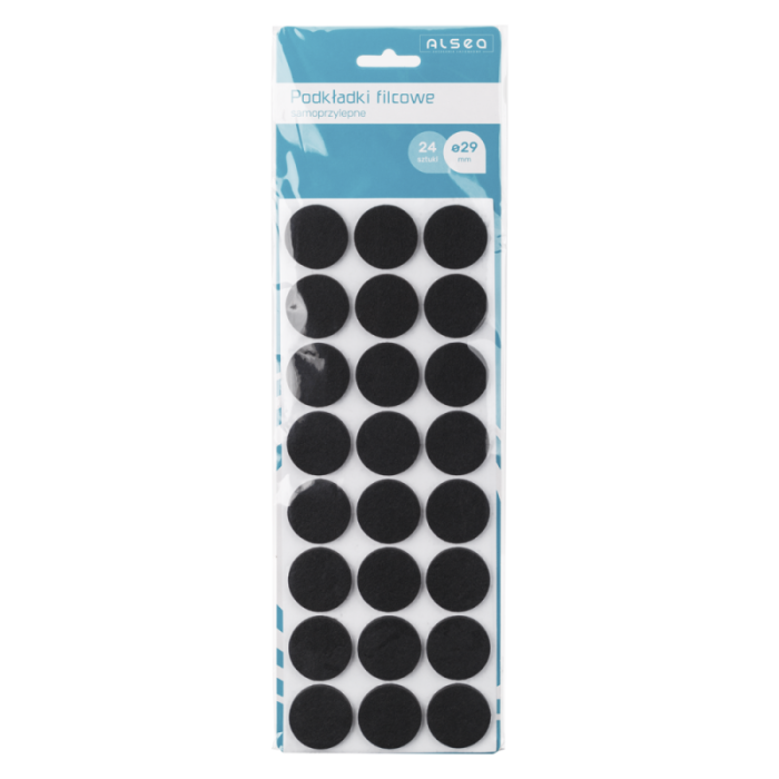 Podkładki filcowe okrągłe 29mm 24 sztuki 29931 czarny