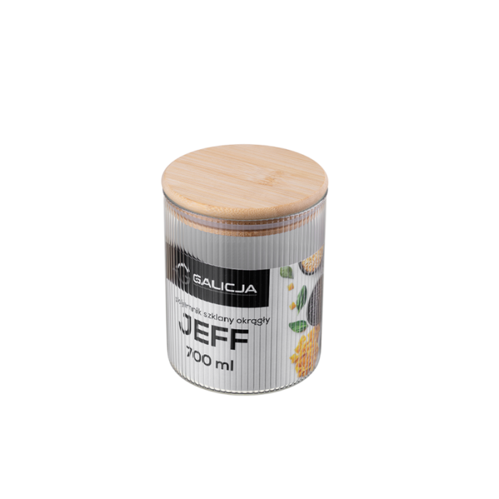 Pojemnik szklany okrągły JEFF 700 ml 38502 J