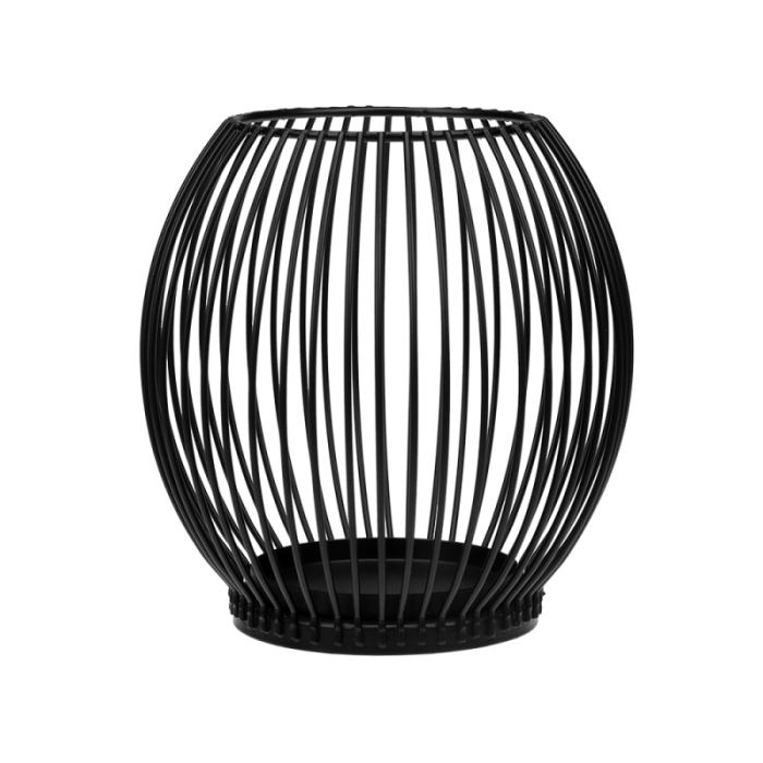 Świecznik metalowy czarny 15 cm,  32111