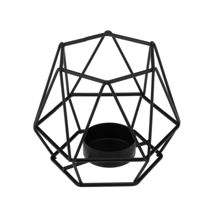Świecznik metalowy geometryczny 9 cm, 32110