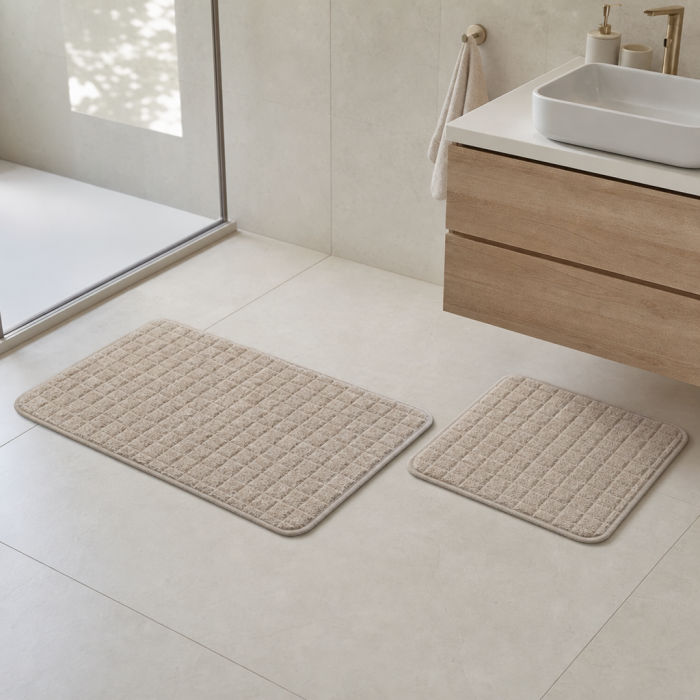 Komplet dywaników łazienkowych PANAMA 45x70/45x45cm 2 elementy 06266 beżowy
