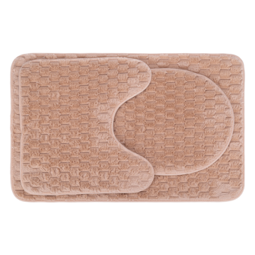 Komplet dywaników łazienkowych ANDORA 50x80/45x45/45x36cm 3 elementy 22235 beżowy
