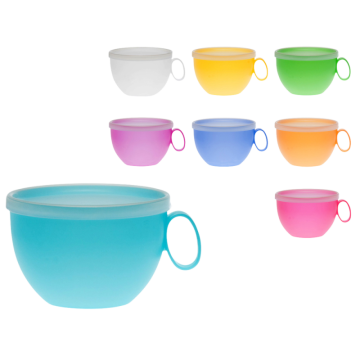 Kubek z pokrywką COLORS 550ml 16142