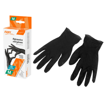 Rękawice nitrylowe BLACK 10 szt. M 00966