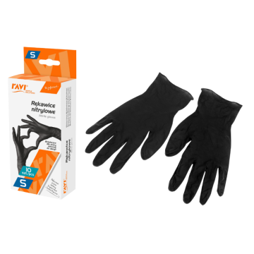 Rękawice nitrylowe BLACK 10 szt. S 00965
