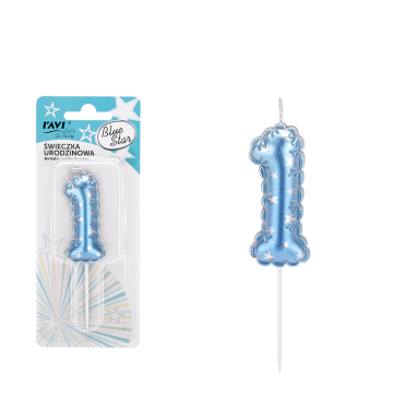 Świeczka urodzinowa BLUE STAR Cyferka 1 72035