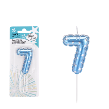 Świeczka urodzinowa BLUE STAR Cyferka 7 72041