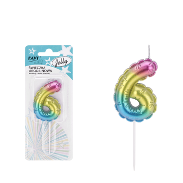 Świeczka urodzinowa JELLY Cyferka 6 72030