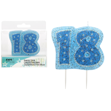 Świeczka urodzinowa OSIEMNASTKA 52050 Blue