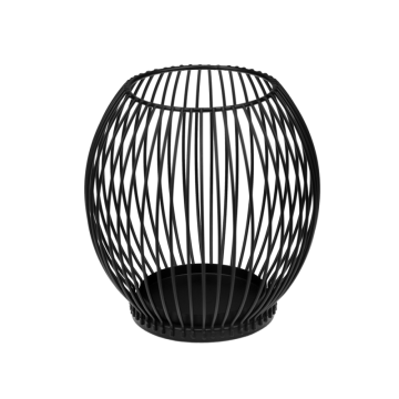 Świecznik metalowy czarny 15 cm,  32111