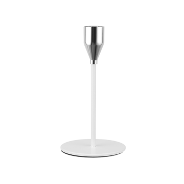 Świecznik metalowy Elegant White 15 cm, 32108