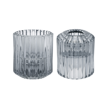 Świecznik szklany TEALIGHT GRAY 6cm 81423