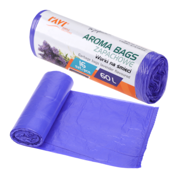 Worki na śmieci Aroma Bags wiązane Lawendowe 60 L, 16 szt. 00752