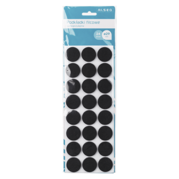 Podkładki filcowe okrągłe 29mm 24 sztuki 29931 czarny