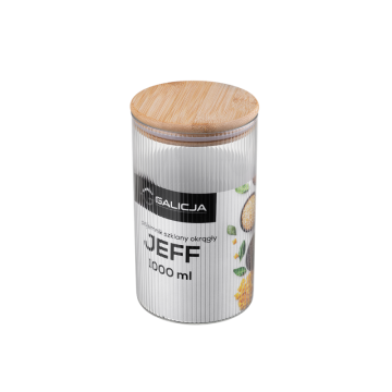 Pojemnik szklany okrągły JEFF 1000 ml 38519 J