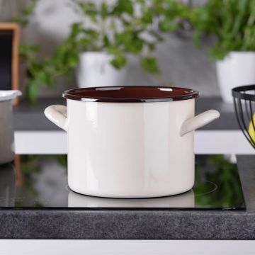 Rondel emaliowany gładki GORDON 22cm/4l 02183 krem