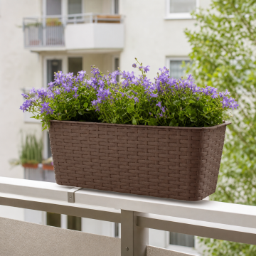 Doniczka balkonowa RATTAN 40cm 7002 brąz